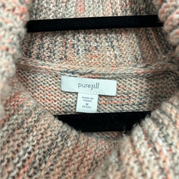 J.Jill Pure Jill Cotton Blend Long Line Cowl Neck Sweater - Size M Petite - Picture 3 of 6